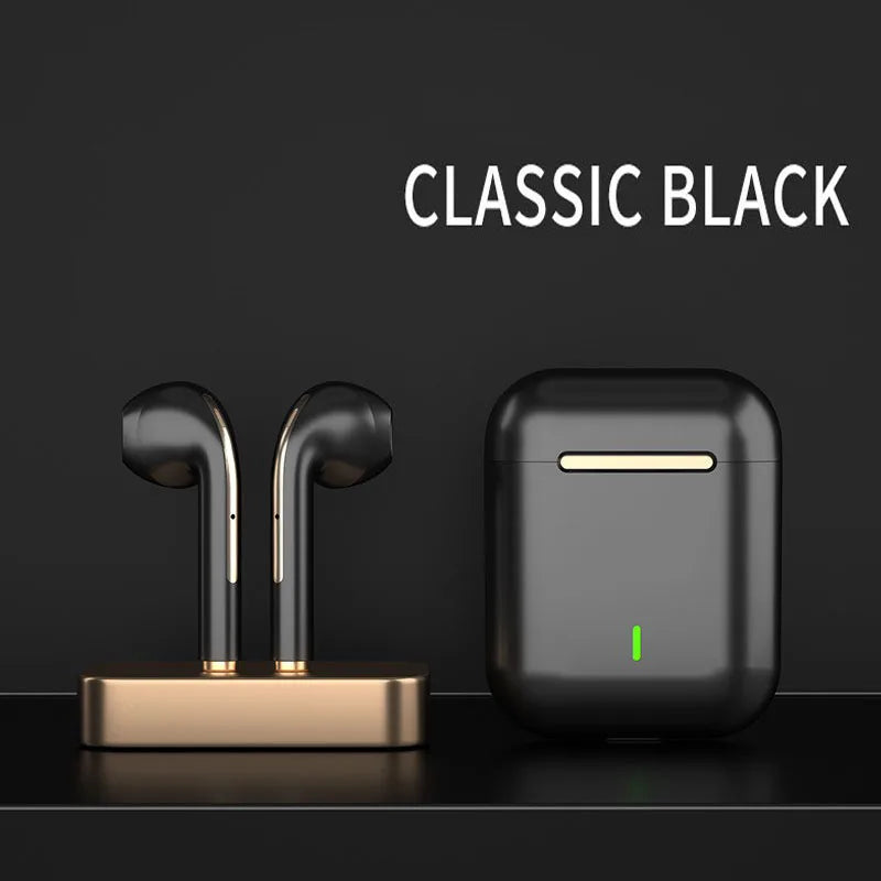 J18 TWS Wireless Earbuds, 5.3 Bluetooth Headphones Long Playtime, Noise Cancelling Voice Call, for Gaming, Business & Sports