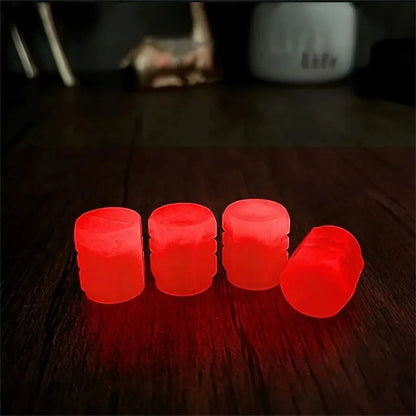 20Pc Luminous Valve Caps Fluorescent Night Glowing Decor Car Motorcycle Bicycle Wheel Hub Valve Stem Cap Styling Car Accessories