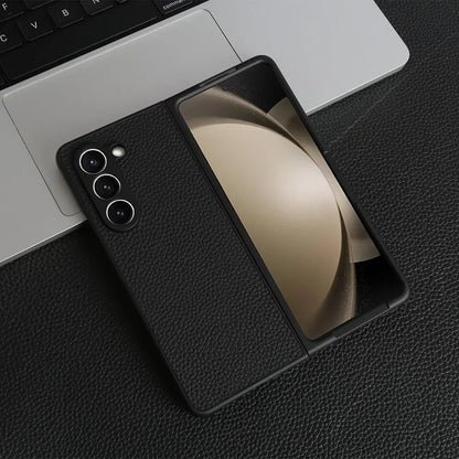 For Case Samsung Galaxy Z Fold 5 Fold4 Fold3 Fundas Luxury Litchi Genuine Leather Cases for Galaxy Fold5 Phone Cover Coque Shell
