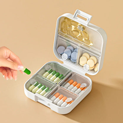 7 Grids Compact Mini Pill Case Double Sealed Medicine Container Weekly Split Lockable Drug Storage Daily Pill Organizer