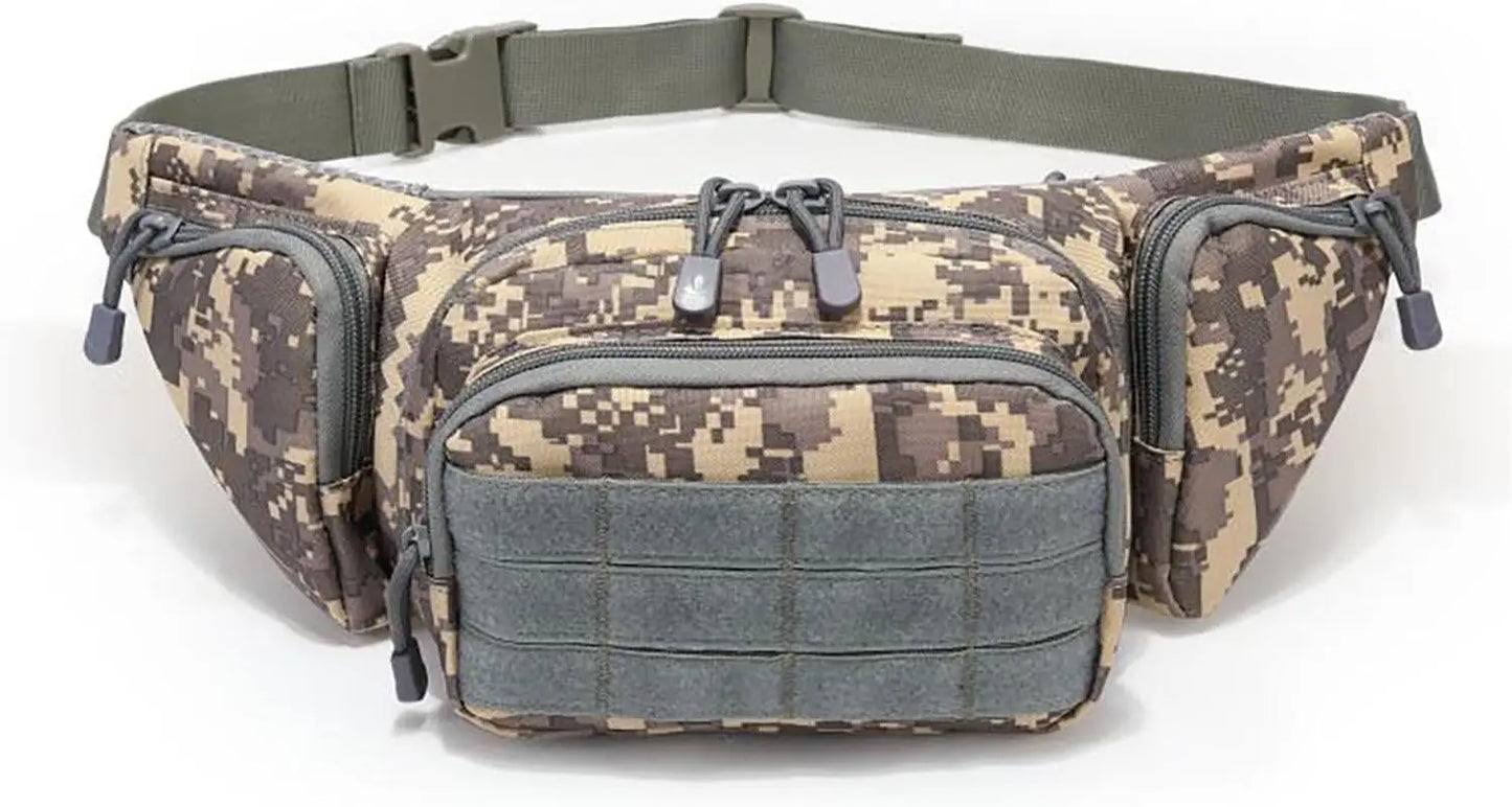Waterproof Tactical Fanny Pack Concealed Carry Waist Bag with Molle System EDC Pouch for Outdoor Sports Traveling