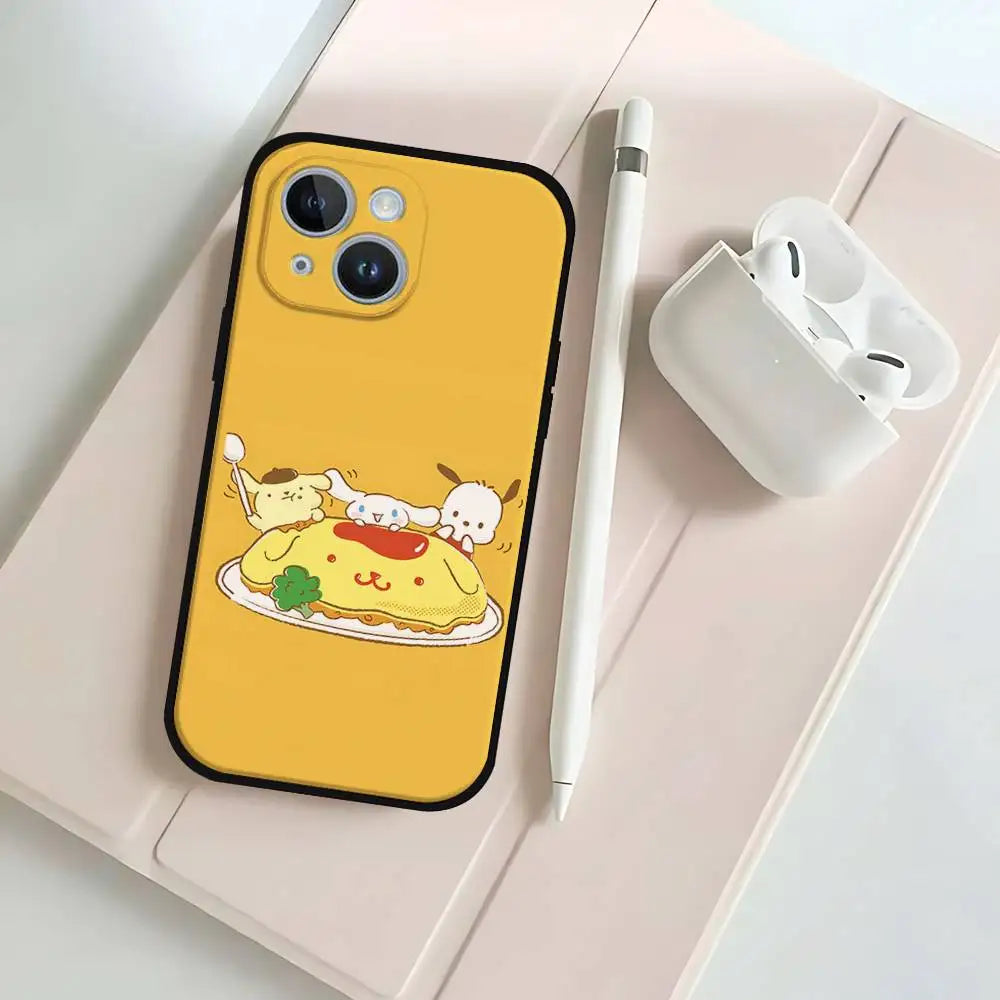 P-Pompompurins Black Phone Case That Fits For IPhone 17,16,15,11,13,14 Pro Max,Plus,X,Xr,Xs Max,13Mini