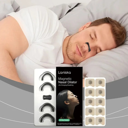 Gentle-Fit Magnetic Nasal Vents, Reusable Nose Dilator for Snore-Free Sleep & Better Breathing During Exercise, Airflow-Enhanced Comfort Band