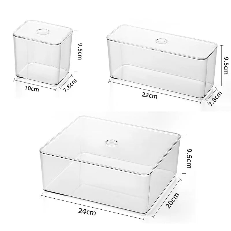 Clear Drawer Organizer Sets Acrylic Box Plastic Storage Box Stationery Makeup Organizer Boxes Transparent Storage Box Bins