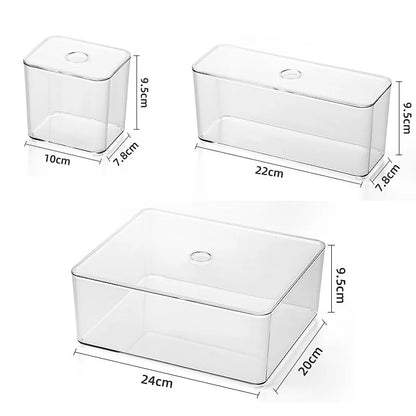 Clear Drawer Organizer Sets Acrylic Box Plastic Storage Box Stationery Makeup Organizer Boxes Transparent Storage Box Bins