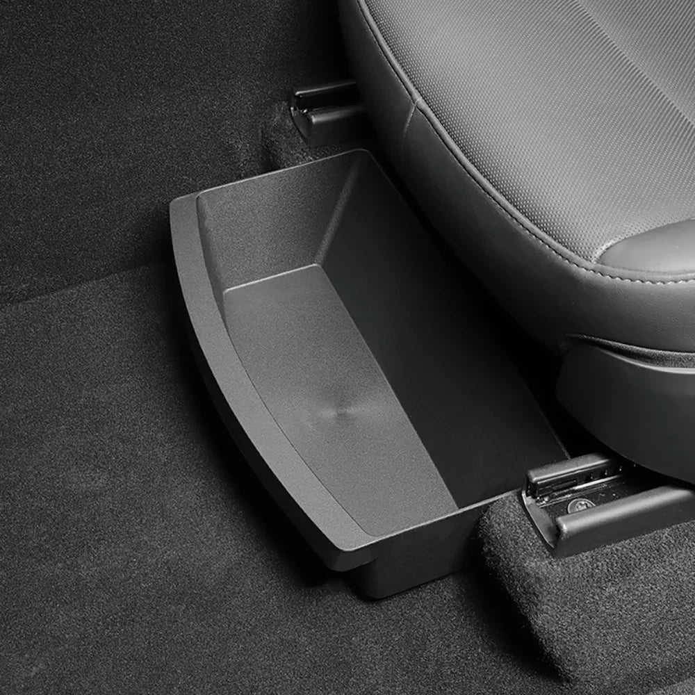 Under Seat Storage Box Organizer for Tesla Model Y Juniper 2025 2026 Hidden Storage Box Washable Underseat Drawer Accessories