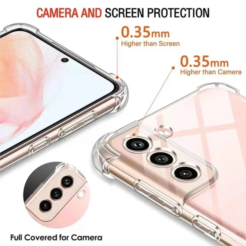Shockproof Phone Case for Samsung Galaxy A25 A35 A55 A15 A54 A34 A14 5G A24 4G A05S A73 A53 A33 A23 A13 Transparent Back Cover