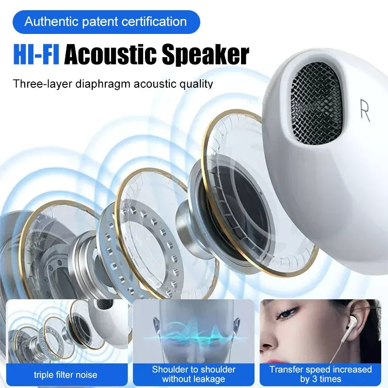 Headphones For Xiaomi 14 13 12 11 in-ear Earphones Redmi Note 10 9 8 7 Type C 3.5mm Wired Headset Phone Accessories