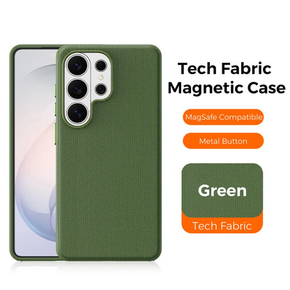 Magnetic Tech Fabric Phone Case For Samsung Galaxy S24 S25 S26 Ultra For Magsafe Wireless Charging TechWoven Anti-Slip Cover