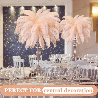 100-300PCS White Ostrich Feathers Bulk Natural Ostrich Feathers for Wedding Party Decorations Table Decorations DIY Crafts