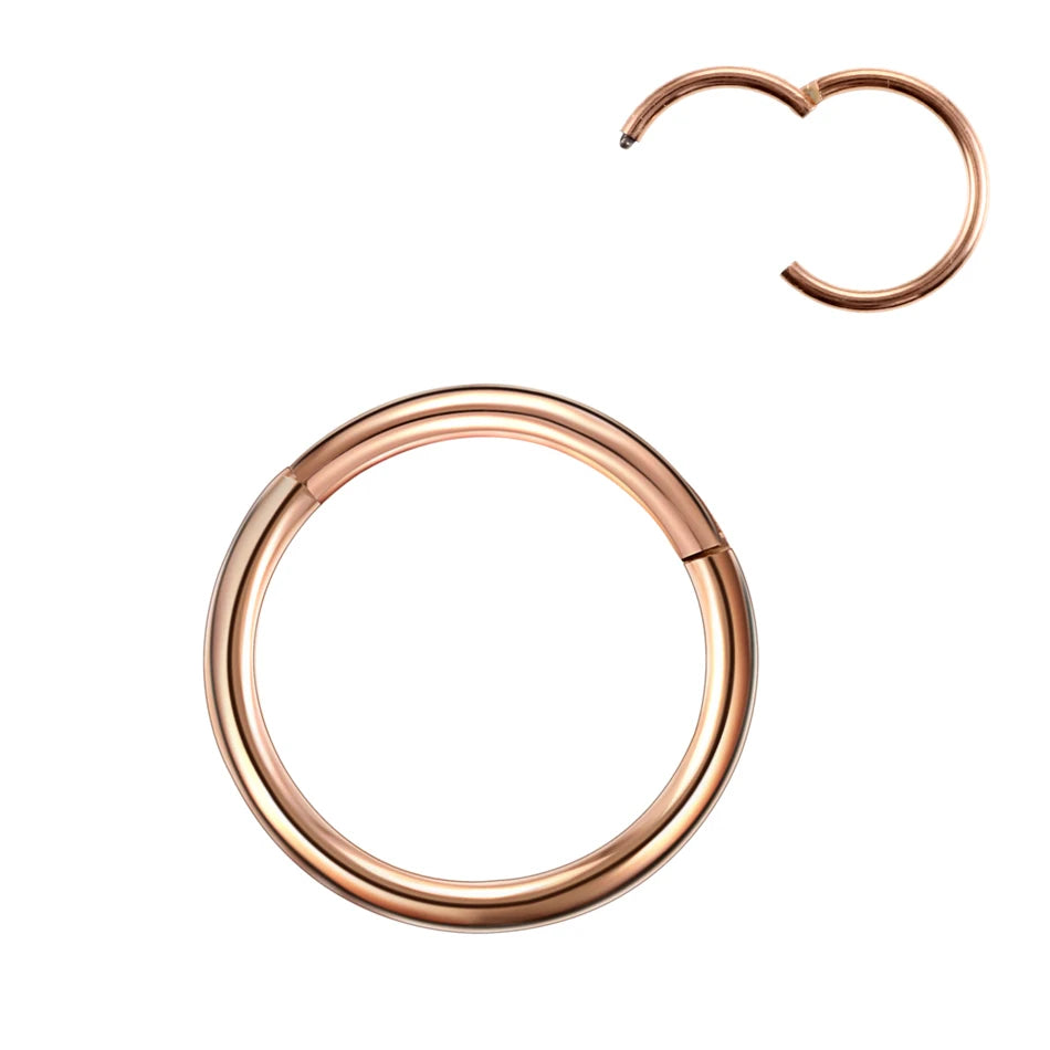 1PC Hinged Segment Nose Hoop – Surgical Steel Septum Clicker, Daith Earring, Piercing Jewelry