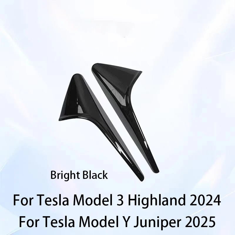ABS Carbon Pattern Side Camera Cover For Tesla Model 3 Highland 2024 Model Y Juniper 2026 ABS Leaf Board Sticker Accessories
