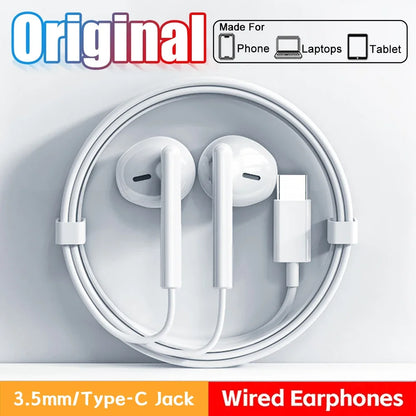 Headphones For Xiaomi 14 13 12 11 in-ear Earphones Redmi Note 10 9 8 7 Type C 3.5mm Wired Headset Phone Accessories