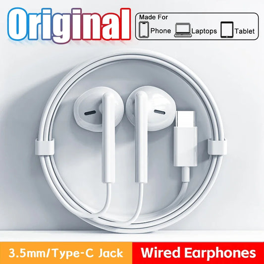 Headphones For Xiaomi 14 13 12 11 in-ear Earphones Redmi Note 10 9 8 7 Type C 3.5mm Wired Headset Phone Accessories