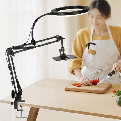 Live Stand Mobile Phone Professional Overhead Lighting Fixed Shooting Camera With Instructi Recording Video Selfie Stick