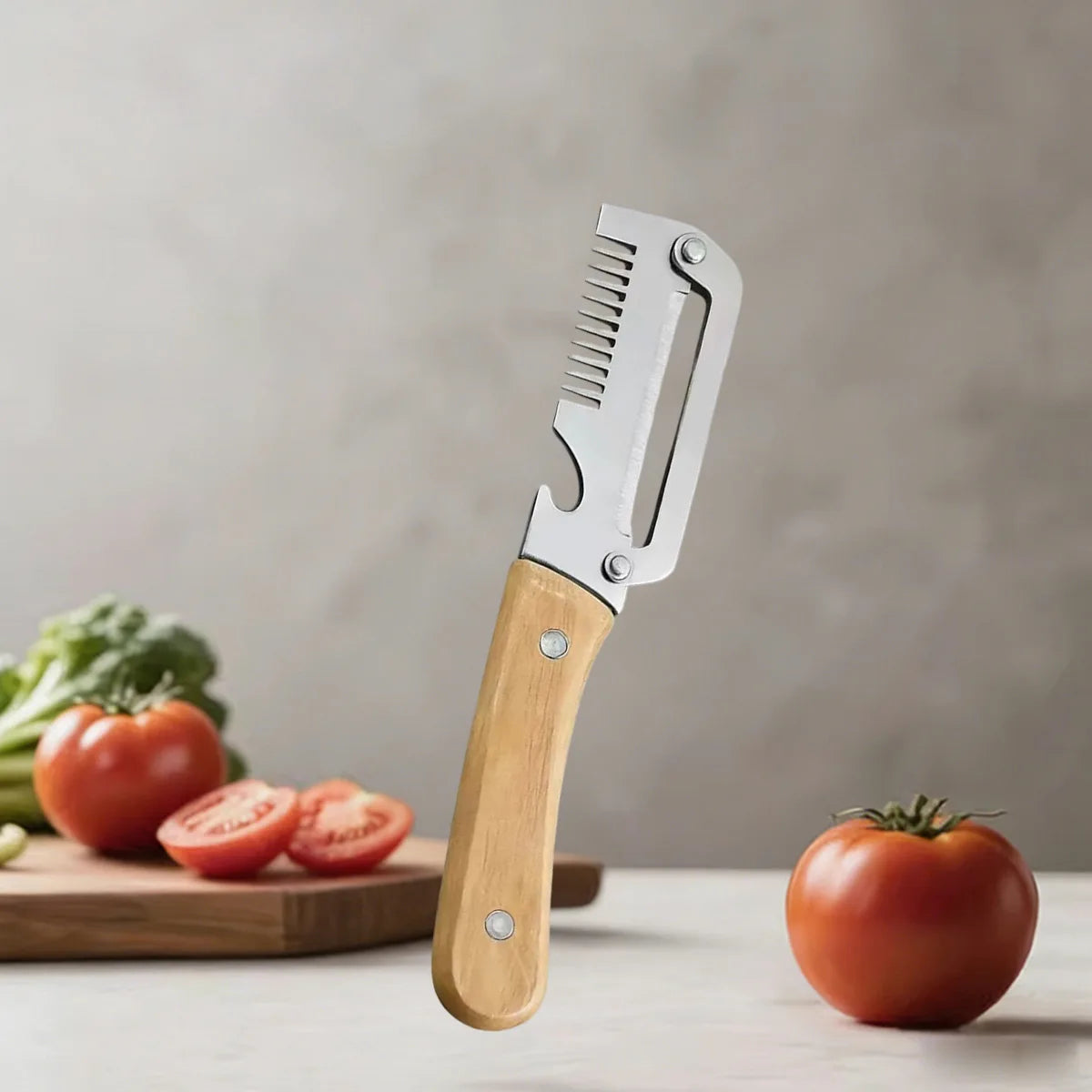 Kitchen Peeler Stainless Steel Vegetable Peeler with Wooden Handle for Peeling and Slicing Fruits and Vegetables Kitchen Tool