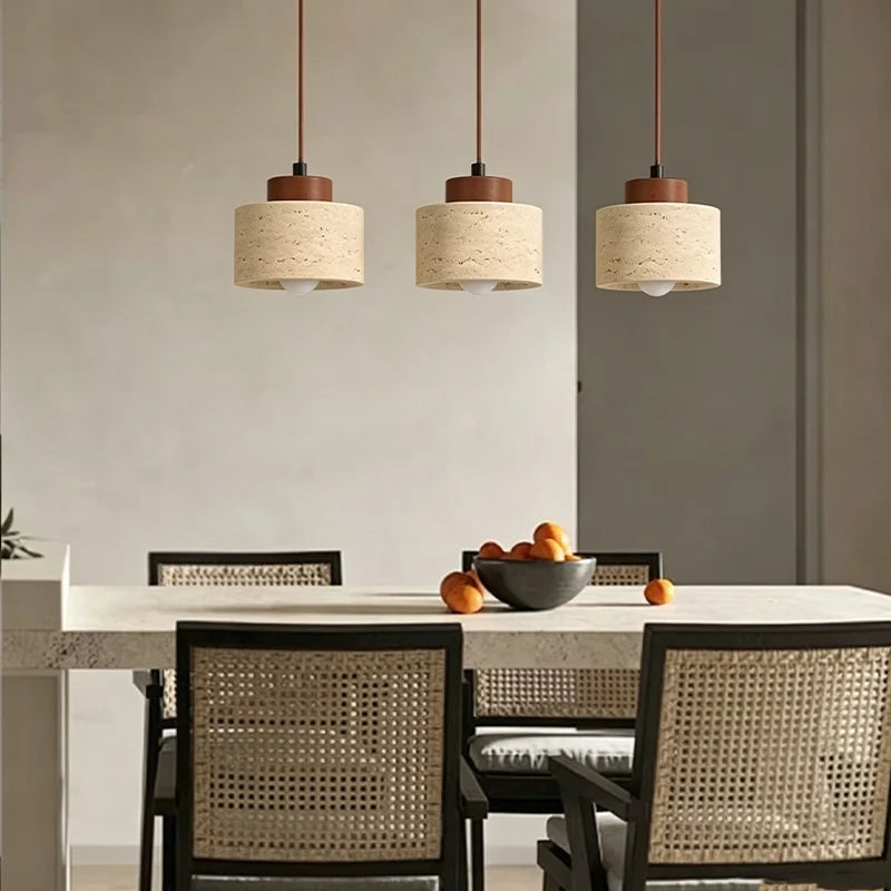 Japanese Modern Designer Wabi-Sabai Bedroom Bedside Lighting Bar B&B Yellow Cave Stone Chandelier Bedside Hanging Wire Lamp