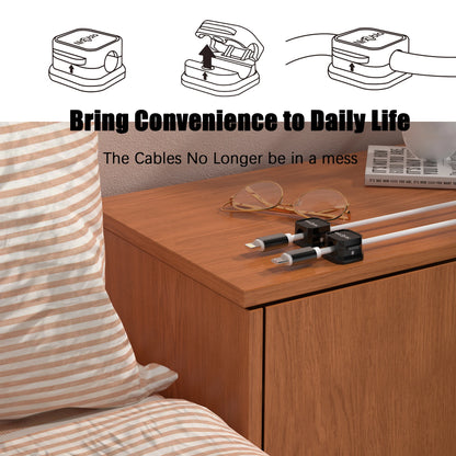 9 Pack Magnetic Cable Clips,Easy to Adjust Cables or Wires,Enhanced Adhesive Wire Holder Keeper Organizer