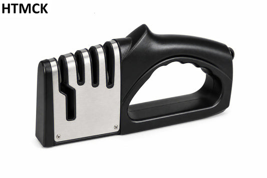 4-in-1 Multifunctional Kitchen Knife Sharpener, Portable Handheld Knife & Scissor Sharpening Tool with Non-Slip Base, Household