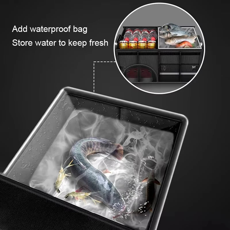 Foldable Waterproof Oxford Cloth Trunk Storage Box Large Capacity Car Organizer Portable for Camping Fishing Travel Accessories