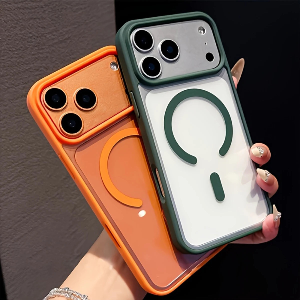 Clear Magnetic Phone Case With Soft-Touch Shockproof Bumper, Acrylic Transparent Back Cover, Raised Camera Protection, Wireless Charging, For iPhone 17 Pro Max/17 Air/16/15/14/13/12/11/XS/X Series