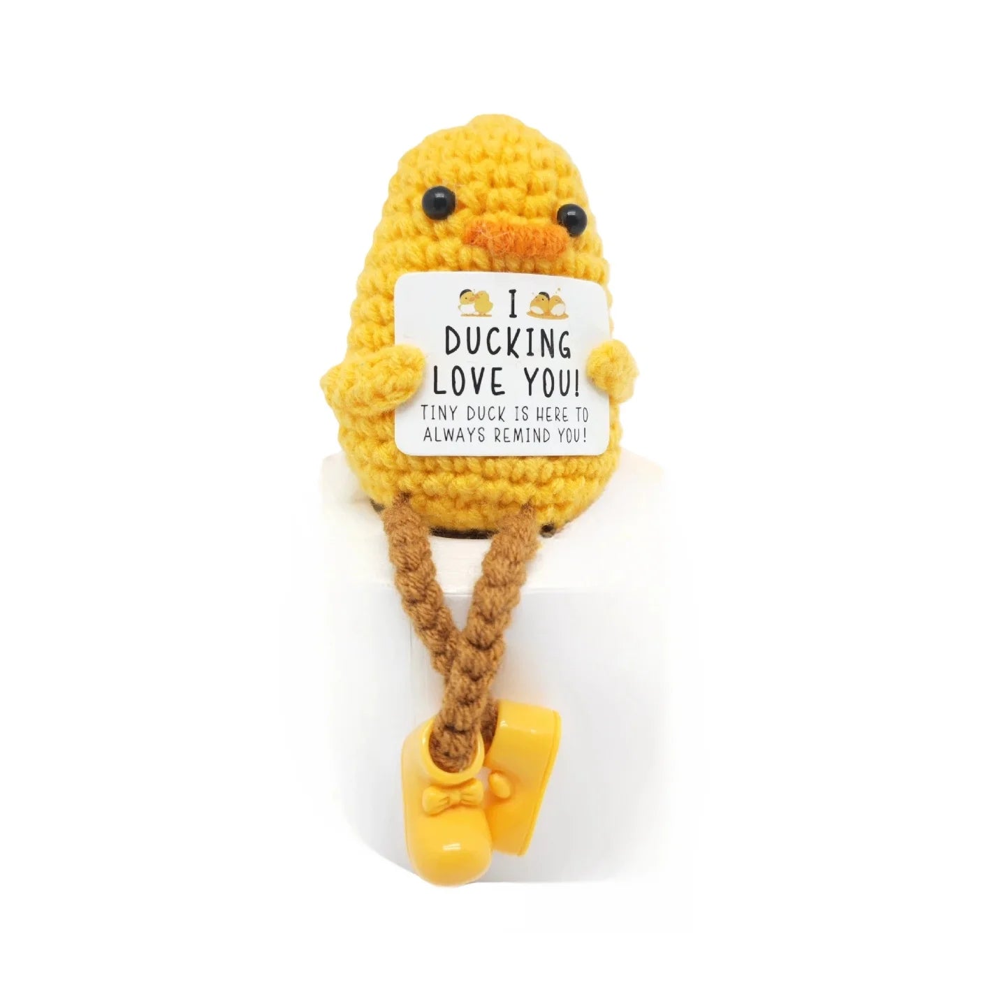 New Positive Energy Potato Hug Pocket Mini Handmade Plush Wool Knitting Doll with Card Funny Christams Gift Home Room Decoration