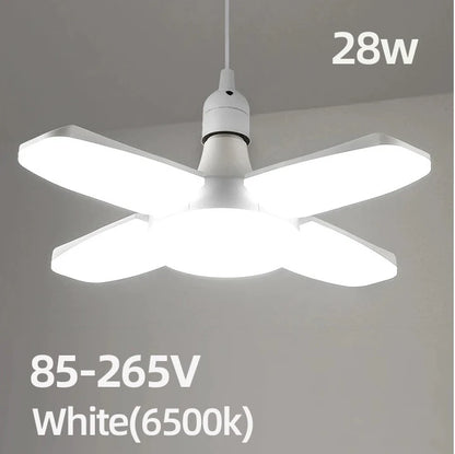 E27 Foldable Fan Shape LED Bulb Lamp 220V 110V 40 LEDs Light Bulbs For Home Ceiling Lamp Warehouse Garage White Light 6500