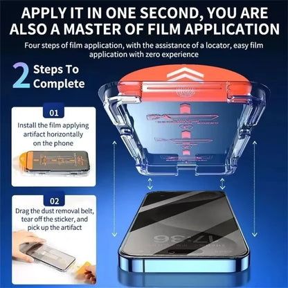 Dust Free Installation Privacy Screen Protector For iPhone 17 Pro Max 16 11 14 13 12 15 16E Air Mini SE 7 8 XR XS Anti-spy Glass