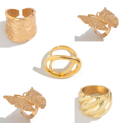 Ingemark Boho Butterfly & Flower Rings for Women – Adjustable Vintage Fashion Jewelry