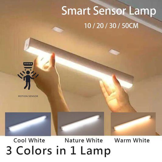 USB Rechargeable Motion Sensor LED Cabinet Light Bar