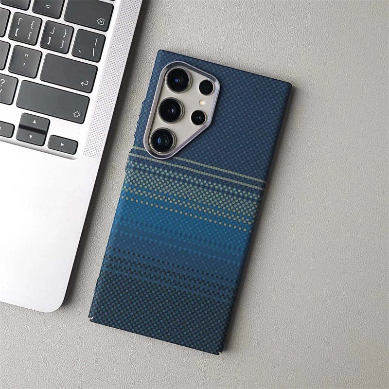 For Samsung Galaxy S26Ultra S26 S25 S24 S23 Ultra Plus Carbon Fiber Texture MagSafe Case Wireless Charging Alloy Lens Hard Cover