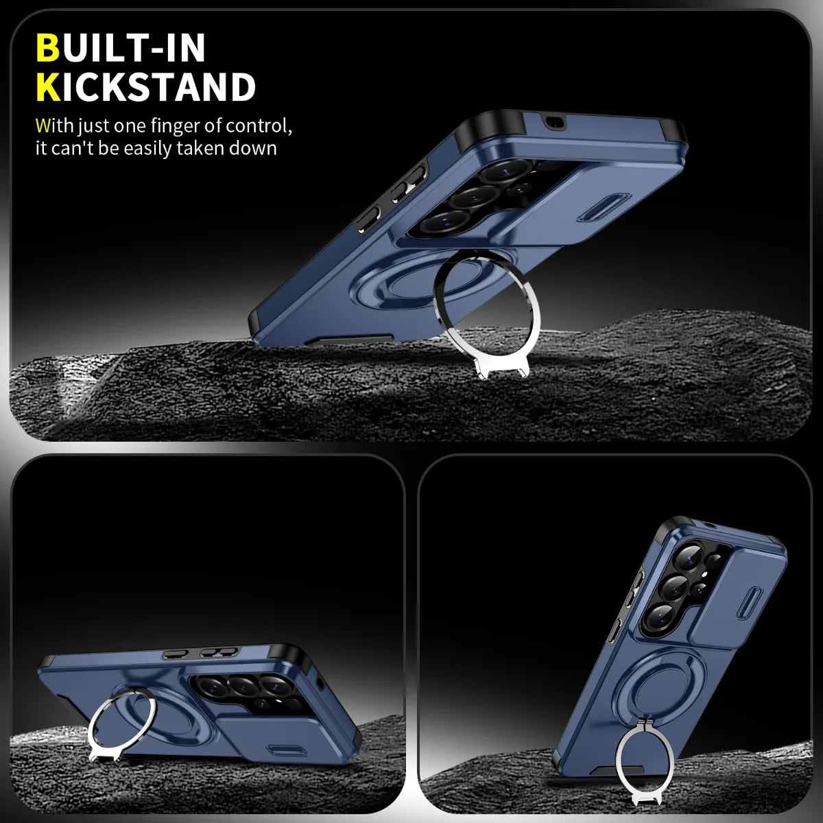 Phone Case for Samsung Galaxy S26 S23 S22 S21 Ultra S26 Edge S26 S25 S24 Plus S25 FE 360 Degree Rotating Magnetic Bracket Cover