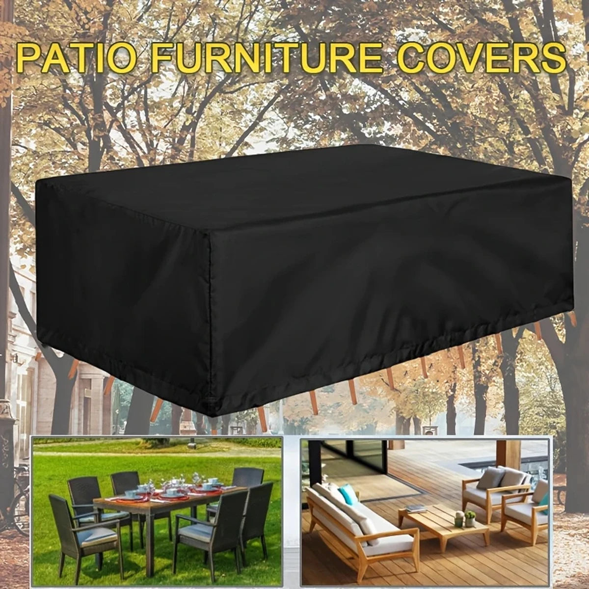 Real Outdoor Cover for Garden Furniture Rain And Snow Resistant Patio Chair Sofa Table Dust Cover Protective Outdoor Cushion