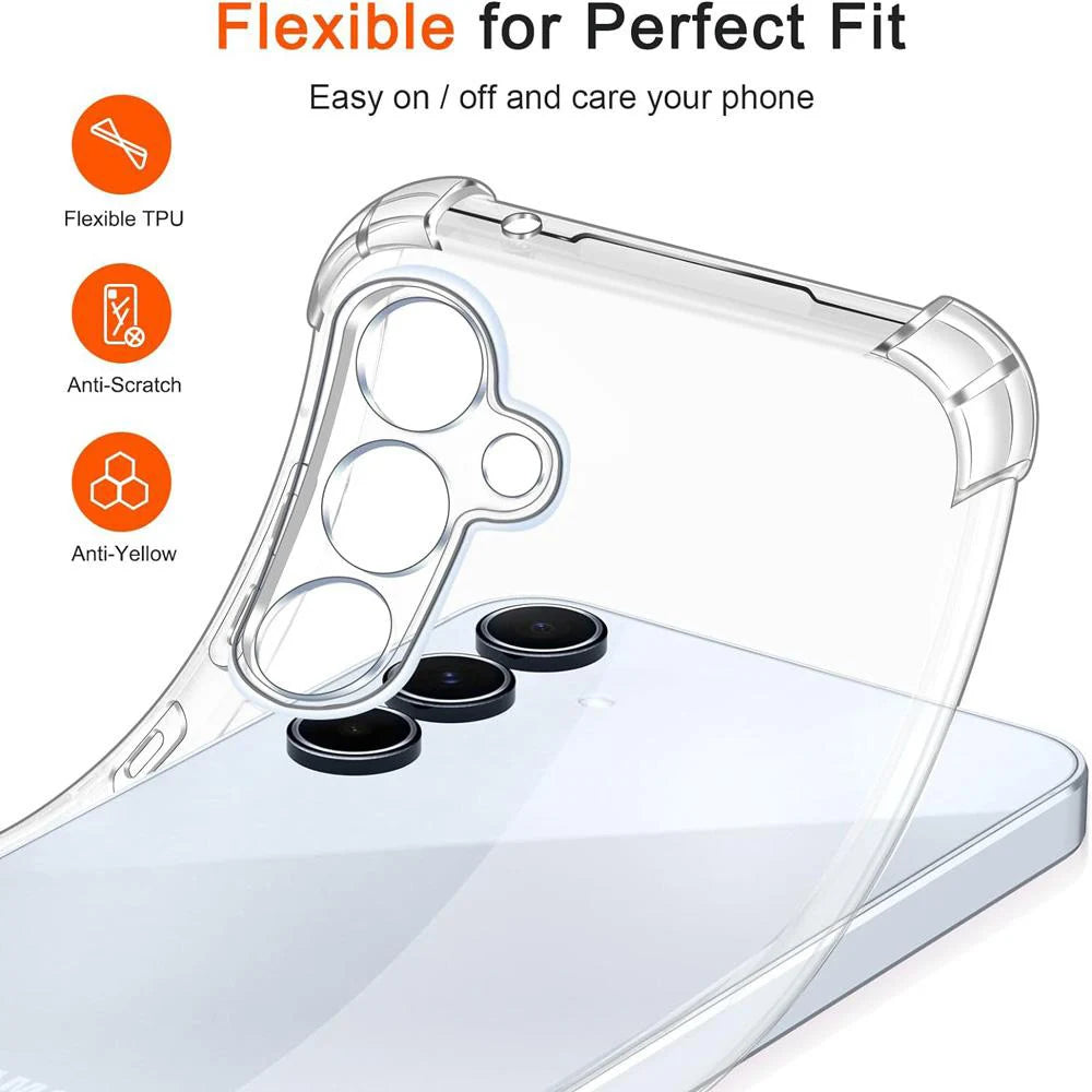 Protector Transparent Case For Samsung Galaxy S25 S24 S23 S22 A16 A26 A36 A56 A15 A35 A55 A14 A34 A54 A13 A53 A52 5G Clear Cover