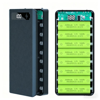 10 8 Slot 18650 Battery Holder DIY Shell Dual USB Type C Charger Powerbank Case Case for iPhone Xiaomi Battery Power Bank Case