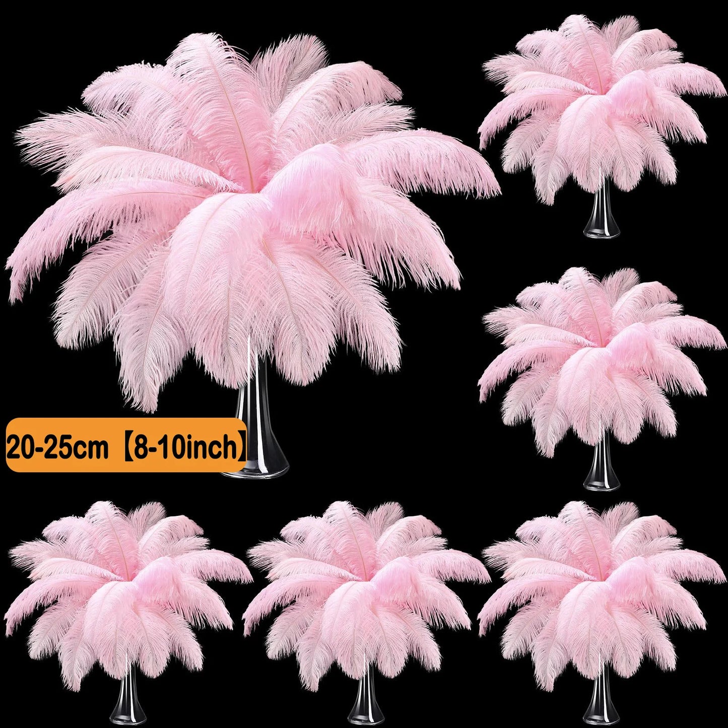 100-300PCS White Ostrich Feathers Bulk Natural Ostrich Feathers for Wedding Party Decorations Table Decorations DIY Crafts