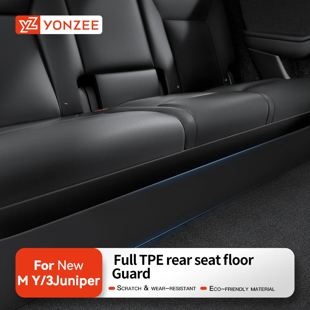 YZ For Tesla Model Y/3 Juniper 2021-2025 Rear Seat Lower Anti-kick Pad Protective Mat Electric Vehicle Protective Accessories