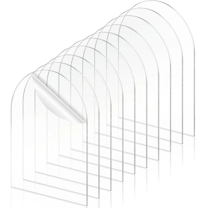 Clear Arch/Rectangular Acrylic Sheet Board for DIY Craft Signage Display Projects Picture Frame Wedding Place Card Decor Sign