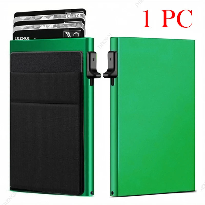 Rfid Credit Card Holder Men Thin Slim Mini Minimalist Wallets Luxury Metal Bank ID Cardholer Case Wallet for Men Carteras \[]pl/
