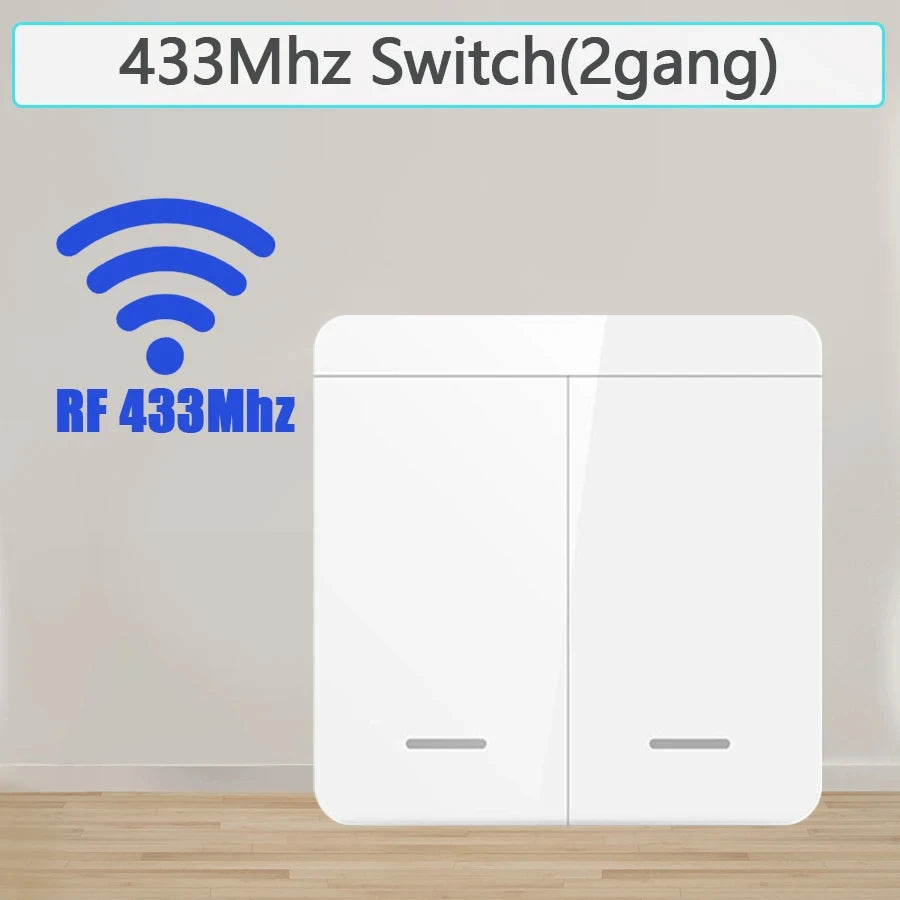 86 Wireless Smart RF 433Mhz Wall Panel with Remote Control 1/2/3gang Mini Relay Receiver Home Led Light Lamp Switch