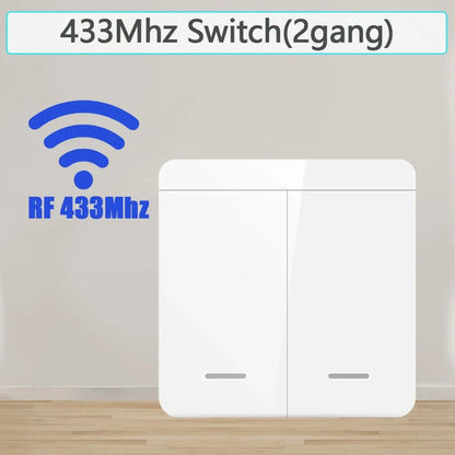86 Wireless Smart RF 433Mhz Wall Panel with Remote Control 1/2/3gang Mini Relay Receiver Home Led Light Lamp Switch