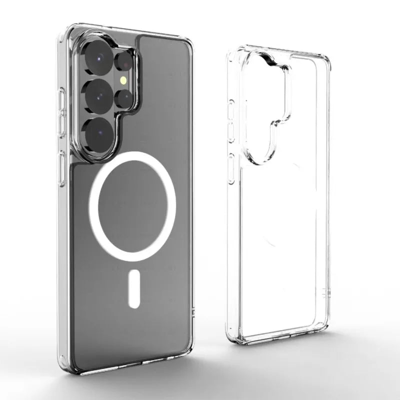 Transparent Shockproof Phone Case For Samsung Galaxy S26 S25 S24 S23 S22 S21 S20 Ultra Plus FE Magnetic Armor Cover