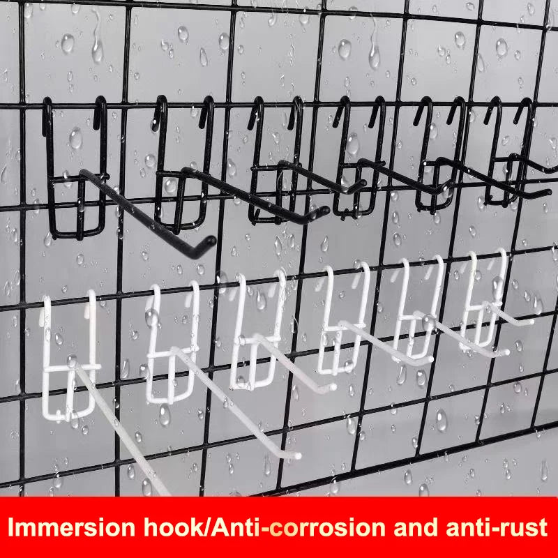 10Pcs Durable 5/10/15/20cm Screen Hooks 3.3mm Thickness Supermarket Iron Wire Mesh Hanging Hooks Iron Grid Hooks For Screen Grid
