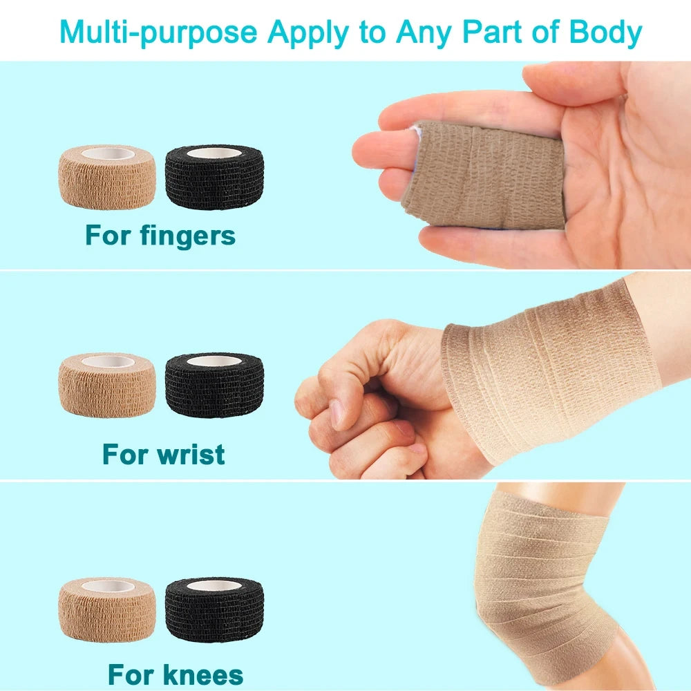 Self-Adhesive Elastic Athletic Wrap Tape – 10 Rolls
