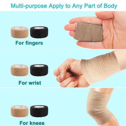 Self-Adhesive Elastic Athletic Wrap Tape – 10 Rolls