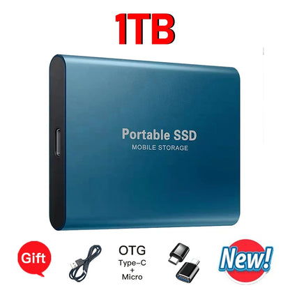16TB Mass Storage Portable SSD 1TB 2TB 4TB 8TB USB3.2 External Hard Drive High Speed Solid Disk for All Devices