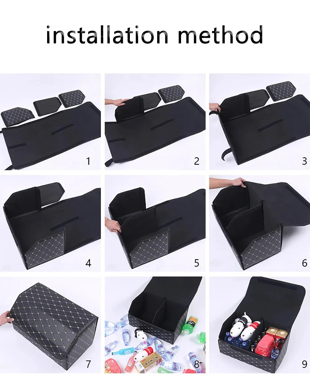 Multipurpose Collapsible Car Trunk Storage Organizer With Lid Portable Car Storage Bag Car Trunk Organizer