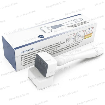 Derma Stamp 140A  Microneedling Face Roller Massager Adjustable Titanium Needle Length Skincare Beard Growth Scalp Hair