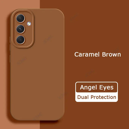 Luxury Angel Eyes Phone Case for Samsung Galaxy A54 5G Square Liquid Silicone Back Cover SamsungA54 360 Shockproof Fashion Coque