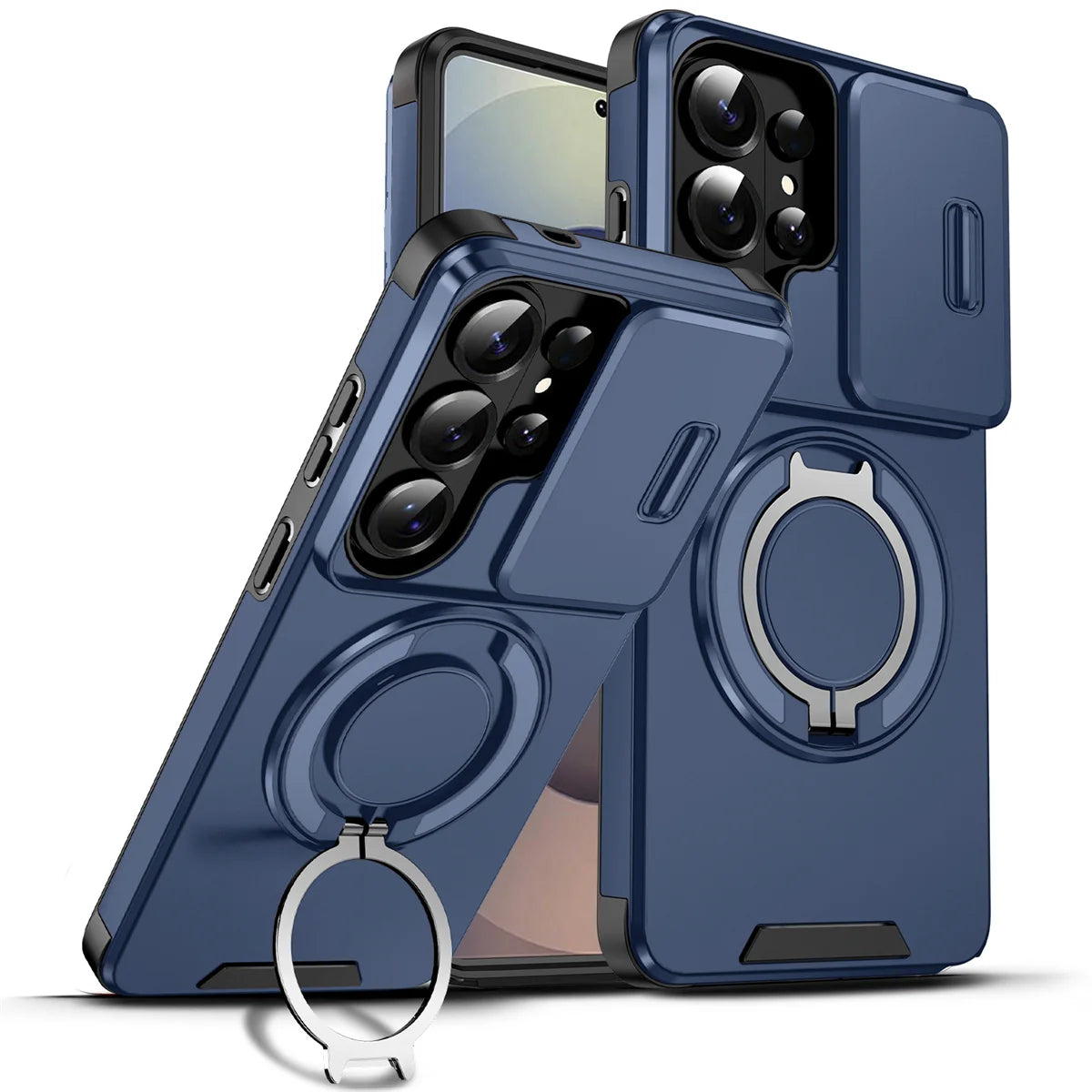 Phone Case for Samsung Galaxy S26 S23 S22 S21 Ultra S26 Edge S26 S25 S24 Plus S25 FE 360 Degree Rotating Magnetic Bracket Cover